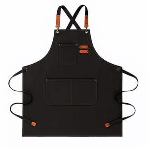Delantal de Cocina Cruzado para Hombre y Mujer, Reutilizable, Resistente al Agua, Ajustable, de Lona de Algodón, con Múltiples Bolsillos - Product Image 1