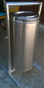 Cubo de basura de 50 litros de acero inoxidable para el hogar 2025, operado por Pedal cubo de basura de cocina, estructura de tipo de presión de pie - Product Image 6