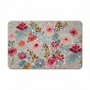 Tapis de bain rectangulaire en microfibre, fabrication mécanique, design minimaliste, antidérapant, séchage rapide, avec support en mousse à mémoire de forme pour salle de bain - Product Image 5