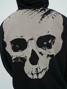 Wholesale Customized Heavyweight Winter Fashion Men's Skulls Eco-Friendly <b>Vintage</b> <b>Oversized</b> Streetwear Screen Printed <b>Sweatshirt</b> - Product Image 4