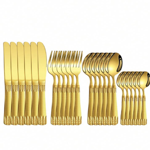 Ensemble de couverts en métal doré de nouveau design pur Couverts de designer pour les événements de mariage et les cadeaux d'affaires Caractéristiques durables - Product Image 4