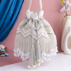 Handcrafted Sequin Embroidery Potli <b>Clutch</b> for Wedding Ethnic Wear Ladies Party Favor Bag - Product Image 1