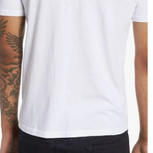 Camiseta Personalizada para Hombre, Precio Bajo, Cuello en V, Mezcla de Poliéster/Algodón, Tejido de Alta Calidad, Secado Rápido, Ajuste Holgado, Logotipo Personalizado, Manga Corta - Product Image 6