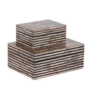 Boîte en bois indienne Accent pour décor de table Stripe Bone Handmade Box Trending aux États-Unis d'Amérique dans le style américain - Product Image 6