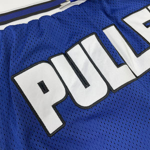 กางเกงบาสเก็ตบอลผู้ชายแบบสั่งทำขายส่ง ผ้าอ็อกซ์ฟอร์ด ถัก ปักลายวินเทจ ระบายอากาศดี บริการ OEM - Product Image 4