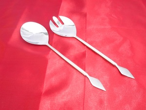 Juego de servidor de ensalada elegante de mesa S. Juego de cubiertos de acero con pulido brillante/niquelado Servidor de ensalada hecho a mano decorativo indio - Product Image 4