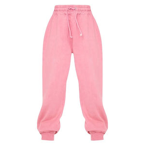 Pantalones de Mujer de Talla Grande, Estilo Urbano, de Alta Calidad, Casuales, de Cintura Alta, Color Sólido, Pantalones Deportivos Lavados - Product Image 1