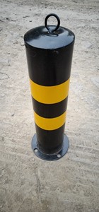 Barrière de sécurité <span class=keywords><strong>amovible</strong></span> en fer flexible, poteau de stationnement, barrières de circulation, poteau de stationnement en fer noir et jaune - Product Image 6