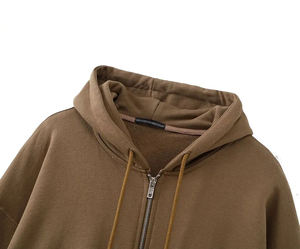 Nouveau cardigan à capuche pour femme à manches longues avec logo sur le devant et le dos, fermeture éclair, sweat-shirt avec poches pour un usage décontracté - Product Image 3