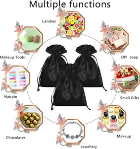 Sacs cadeaux en soie avec cordon de serrage pour noël, mariage et fête, sac en soie de luxe OEM 100% soie fabriquée au Vietnam - Product Image 2