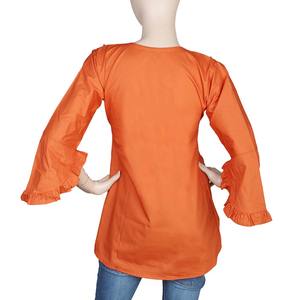 Women's Fancy Woven <b>Top</b> - <b>Rust</b> - Product Image 2