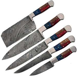 Ensemble de 5 couteaux de cuisine en acier damas à haute teneur en carbone - Product Image 2