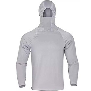 Chemises de pêche à manches longues pour hommes avec logo personnalisé, protection solaire, séchage rapide, avec masque, 100% coton polyester, sweats à capuche de pêche - Product Image 6
