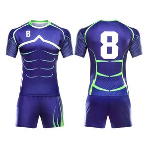 Ropa de fútbol hecha a medida de alta calidad OEM, nuevo diseño, uniformes de Rugby de algodón tejidos clásicos, conjuntos de camisetas transpirables de secado rápido - Product Image 4