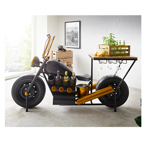 โต๊ะบาร์จักรยานแบบทันสมัยรุ่นชอปเปอร์คลาสสิกดีไซน์ทันสมัยตู้หัตถกรรมโลหะไม้เนื้อแข็งดีไซน์โต๊ะบาร์สไตล์โบราณ - Product Image 1
