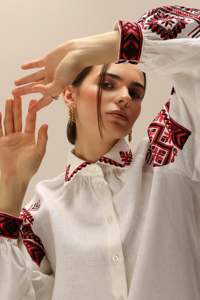 Blusa Boho para Mujer, Primavera/Verano/Invierno 2019, Estilo Húngaro, Bordado Manual Rumano, Popelina, Estilo Vintage Sencillo - Product Image 6