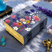 400 Page Fleur Imprimé En Cuir Grimoire À La Main Vintage Livre Des Ombres Rechargeable Sorcellerie Sort Journal Wiccan Pagan Journal