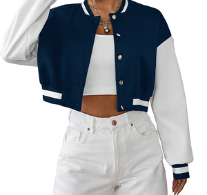 Chaqueta Bomber bordada clásica, ropa de calle Premium para estilo Chicago inspirado en Unisex, cuello alto de lona con capucha y letras delanteras - Product Image 5