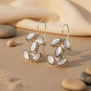 "Vintage Gold-Plated Freshwater <b>Pearl</b> Flower <b>Drop</b> <b>Earrings</b> for Women" - Product Image 1