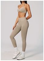 Ensemble de yoga sans couture pour femme, tenue de sport taille haute sculptante, vêtement d'entraînement amincissant le dos et le ventre pour le fitness