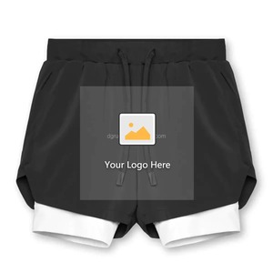 Hot Style Quick Drying <b>Zip</b> Pocket 2 in 1 Workout Men Training <b>Shorts</b> Compression Layer <b>Shorts</b> - Product Image 6