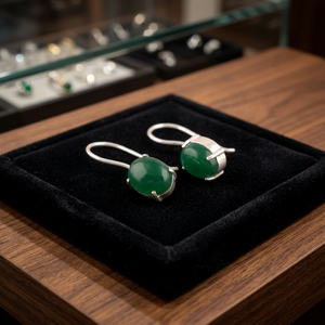 Hermosos Pendientes Colgantes de Ónix Verde de Lujo Hechos a Mano, Chapados en Plata de Ley 925, Joyería de Regalo - Product Image 6