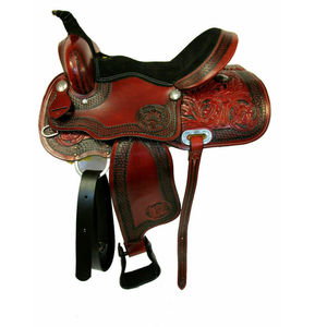 อานม้าหนังแท้คุณภาพส่งออก ADEEFA สีน้ำตาล แบบตะวันตก ทรง High Cantle คุณภาพพรีเมียม ปรับขนาดได้เพื่อการขี่ที่ปลอดภัย - Product Image 1