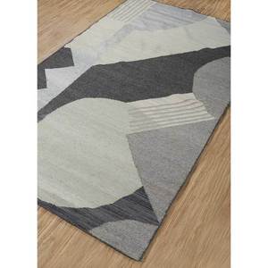 พรมลายตารางหมากรุกสีเทาและสีดำ ทอแบบเรียบ ทำจากขนสัตว์และวิสโคส ลายแบบนามธรรม สำหรับใช้ในบ้าน-ADWV-13046 - Product Image 2