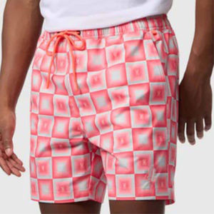 Custom <b>Pink</b> Solid 100% Polyester Lightweight Quick Dry Breathable Eco-Friendly Summer Swim Trunks for <b>Men</b> Elastic Waist Surf - Product Image 4