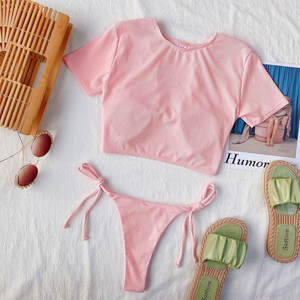 Traje de Baño de Dos Piezas con Estampado Floral, Talla Grande XL, Reversible, con Detalles Calados, Transpirable, Diseño Tropical - Product Image 5