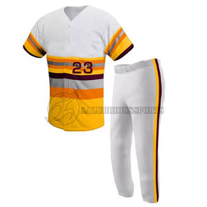 Custom Logo Cotton Breathable Plus Size <b>Baseball</b> Uniform Set for Men OEM Sportswear - Product Image 3