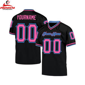 Uniformes d'équipe de football personnalisés de haute qualité Style américain à manches courtes hommes adultes taille XXL maillots de football imprimés par sublimation - Product Image 2