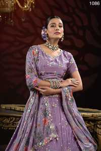 Dressing Trending Dress <b>Top</b> Quality Heavy Chinnon Lehenga Choli & Dupatta With <b>Sequins</b> Fancy Thread Embroidery Work for Sale - Product Image 2