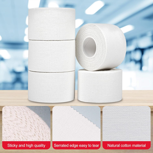 Muy fuerte, fácil de rasgar, sin residuos pegajosos, cinta deportiva atlética blanca de algodón - Product Image 4