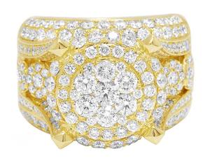 Bague personnalisée en or 10K à plusieurs niveaux avec diamants cultivés en laboratoire Bijoux hip-hop pour hommes entièrement glacés - Product Image 2