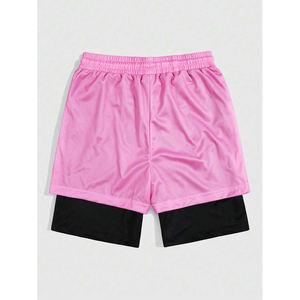 Short de basket-ball décontracté en maille respirante pour hommes avec design 2 en 1 adapté à un usage quotidien au printemps et en été - Product Image 4