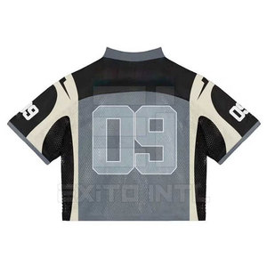 Maillot de football en mesh performant, col en V, manches courtes, léger, pour entraînement, maillot de football en mesh élite, col en V - Product Image 2