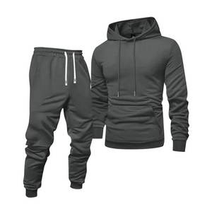 Conjunto de Dos Piezas de Sudadera con Capucha y Pantalones Deportivos para Mujer, Talla Grande, Transpirable, Color Sólido, 100% Algodón, Moderno, para Exteriores, Otoño e Invierno - Product Image 1