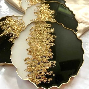 ชุดแผ่นรองแก้วเรซิ่นสำหรับโต๊ะอาหาร เป็นมิตรกับสิ่งแวดล้อม เหมาะสำหรับวางเครื่องดื่ม ผลิตด้วยมือ ใช้ตกแต่งบ้าน - Product Image 2