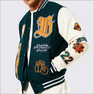 เสื้อแจ็กเก็ตมีตัวแทนมหาวิทยาลัยสำหรับผู้ชายและผู้หญิงเสื้อแขนยาวปักลายตัวอักษรสำหรับผู้ชายและผู้หญิง - Product Image 1