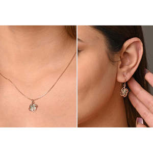 CLARA Juego de Collar y Pendientes Hermosos de Plata de Ley 925, Joyería Fina para Mujer - Product Image 5