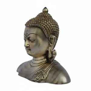 Elegante Cabeza de Buda de Latón, Hecha a Mano, para el Hogar, Templos, Salas de Meditación Tranquilas y Decoración de Interiores - Product Image 4