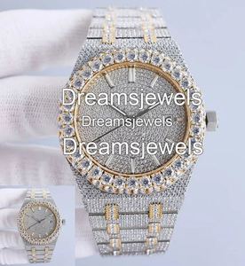 Reloj de Lujo Personalizado, Totalmente Cubierto de Diamantes VVS, Acero Inoxidable, 46mm, 5mm de Grosor, Esfera de Cristal de Cuarzo Analógica, Estilo Hip Hop Antiguo, Fecha Automática - Product Image 2