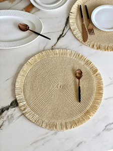 Nouveau design napperon en rotin pour vaisselle tapis de table isolé antidérapant personnaliser napperons antidérapants décor de table design - Product Image 3