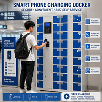 Estación de Carga para Teléfonos Inteligentes 2026, Casillero de Carga Rápida de 40 Puertas con Código PIN, Diseño Impermeable para Gimnasios, Restaurantes y Salas de Espera