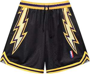 Pantalones Cortos de Baloncesto de Malla de Poliéster de 5 Pulgadas, Personalizados con Cremallera Rosa, Diseño Retro, de Alta Calidad, para Hombre, Mujer, Chico y Chica, con Estampado de Equipo - Product Image 5