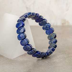Pulsera de Piedra Natural de Lapislázuli con Corte Ancho - Product Image 4