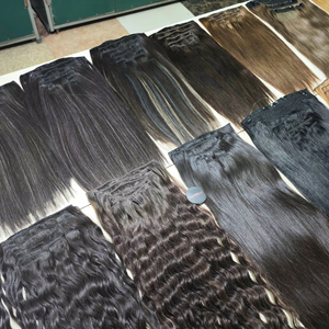 2025 Meilleure qualité Extensions de cheveux humains vierges vietnamiens Cuticule complète Clip-in Double trame Prix de gros pour l'exportation - Product Image 1