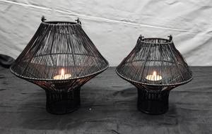 Candelabros clásicos de latón negro y blanco hechos a mano en forma de cono, decoración navideña para el hogar, linternas y tarros - Product Image 2