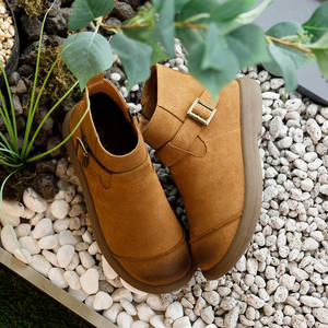 [JSHOE] Women Genuine Cowhide Buckle Ankle <b>Boots</b> 3cm Heel Suede Leather Comfort Booties Side Zipper Fall Winter Casual Wear - Product Image 5